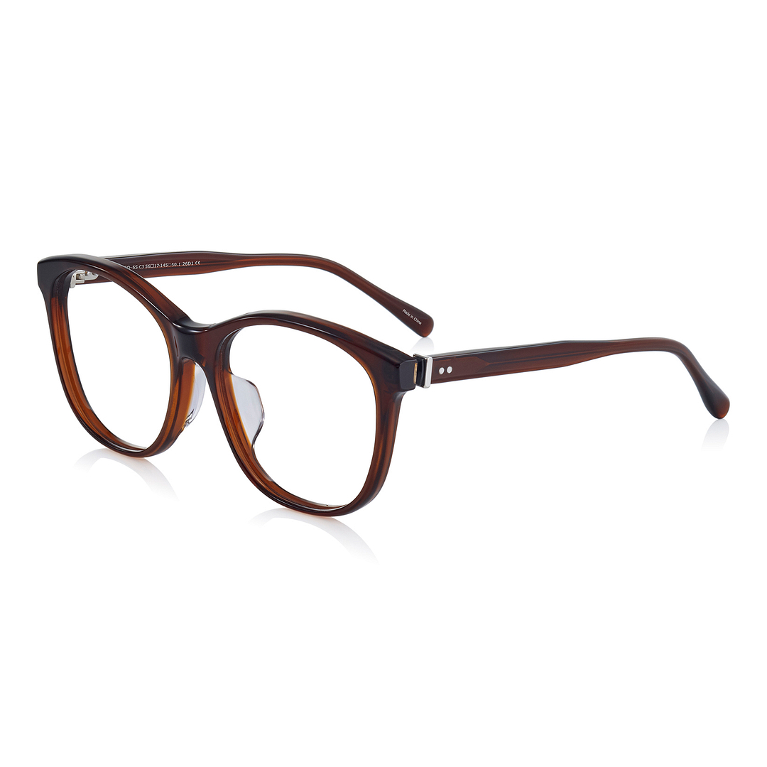 OWNDAYS × MAKIKO TAKIZAWA Brown Full Rim Wellington right side