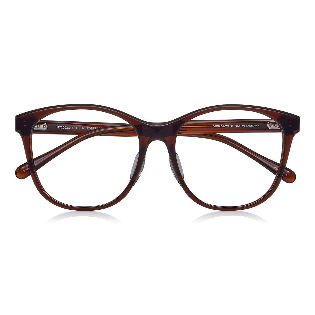OWNDAYS × MAKIKO TAKIZAWA Brown Full Rim Wellington right side
