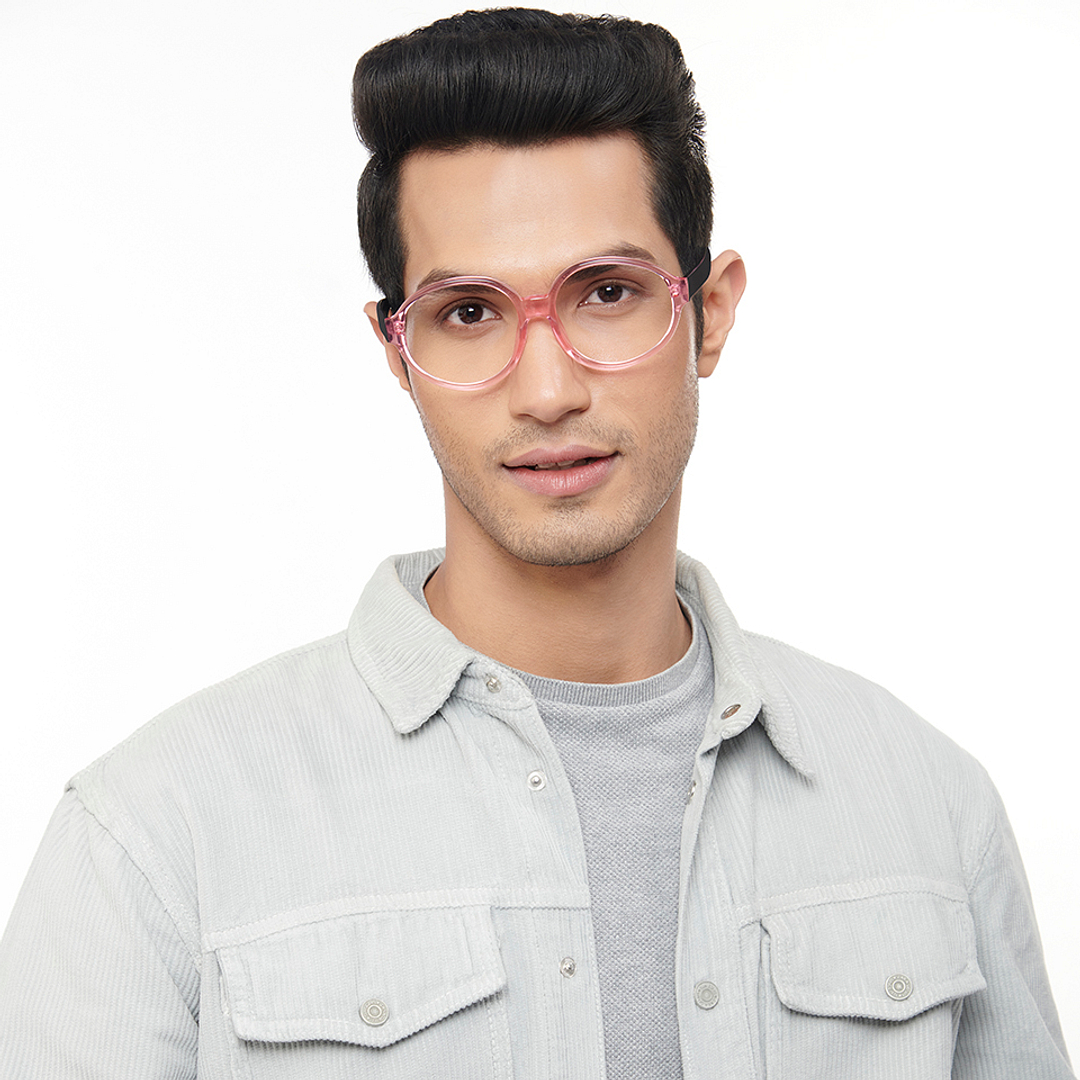 OJOS Pink Transparent Full Rim Round right side