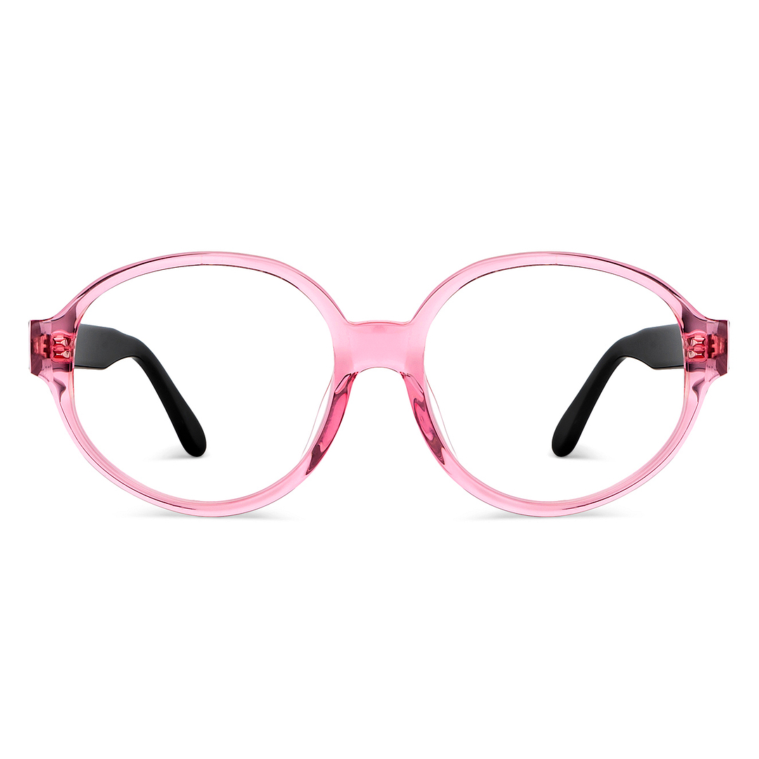 OJOS Pink Transparent Full Rim Round left side