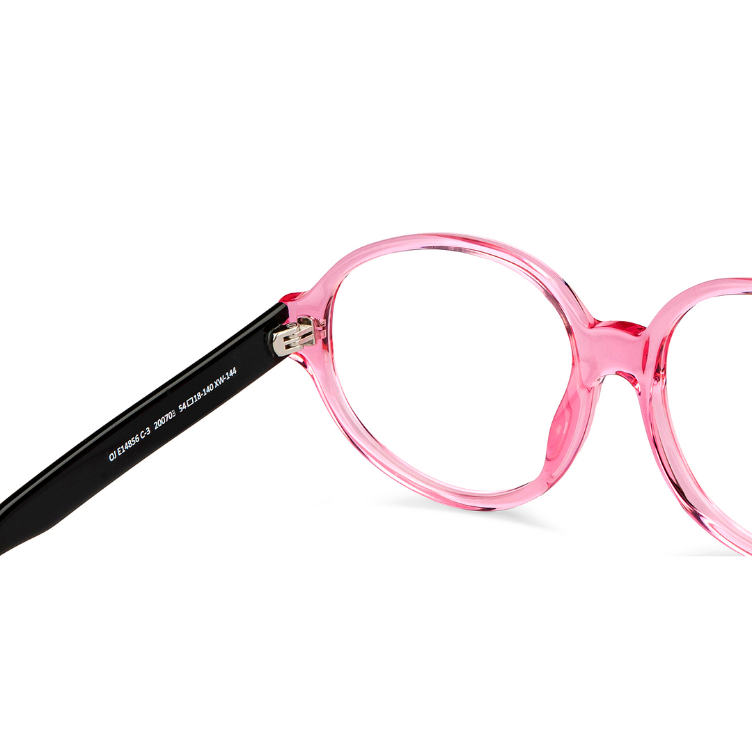 OJOS Pink Transparent Full Rim Round right side