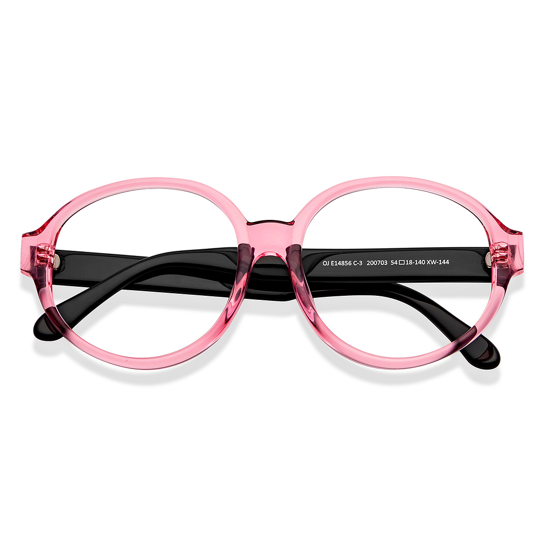 OJOS Pink Transparent Full Rim Round left side