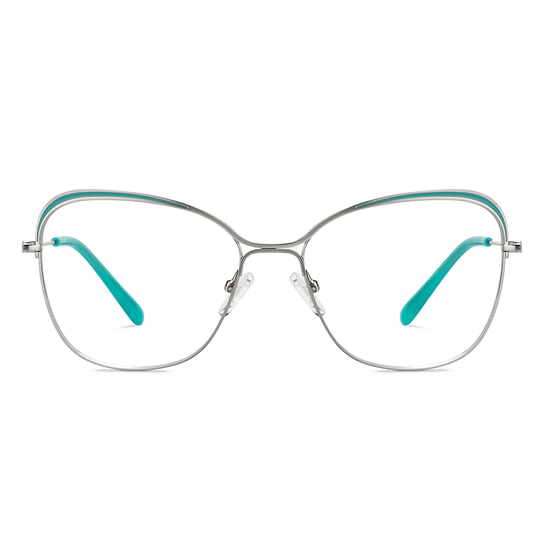 OJOS Silver Full Rim Cat Eye left side