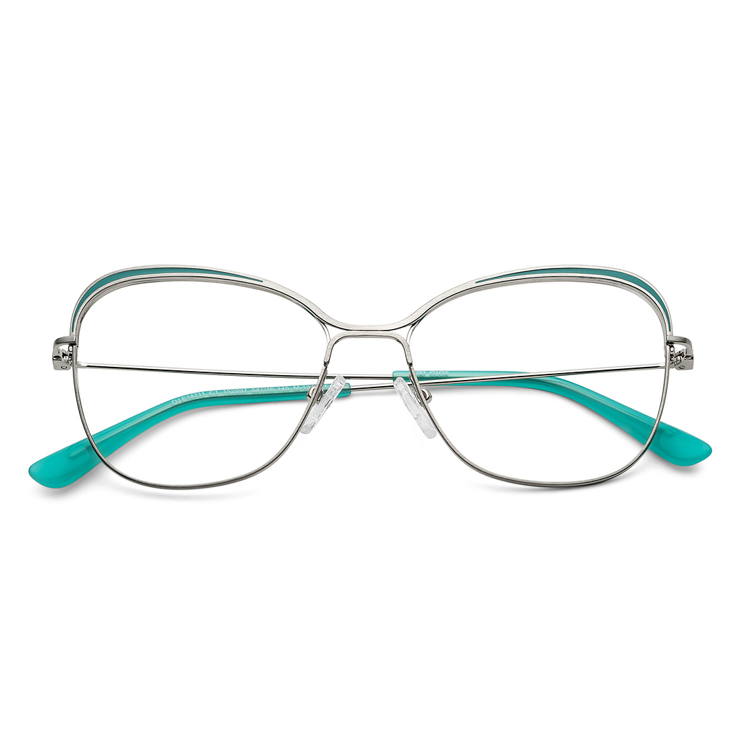 OJOS Silver Full Rim Cat Eye left side