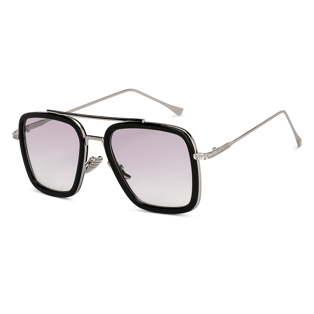 OJOS Silver Full Rim Rectangle left side