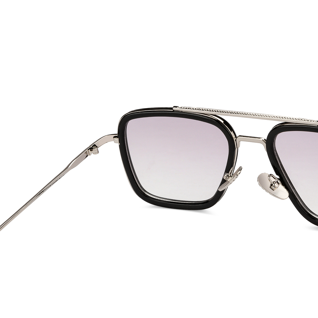 OJOS Silver Full Rim Rectangle left side