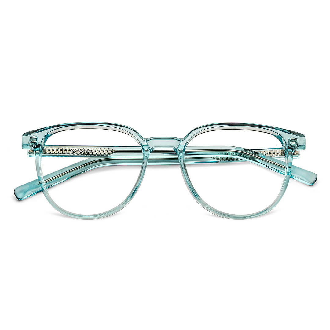OJOS Sky Blue Full Rim Cat Eye left side