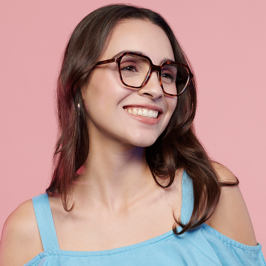 OJOS Tortoise Full Rim Square left side