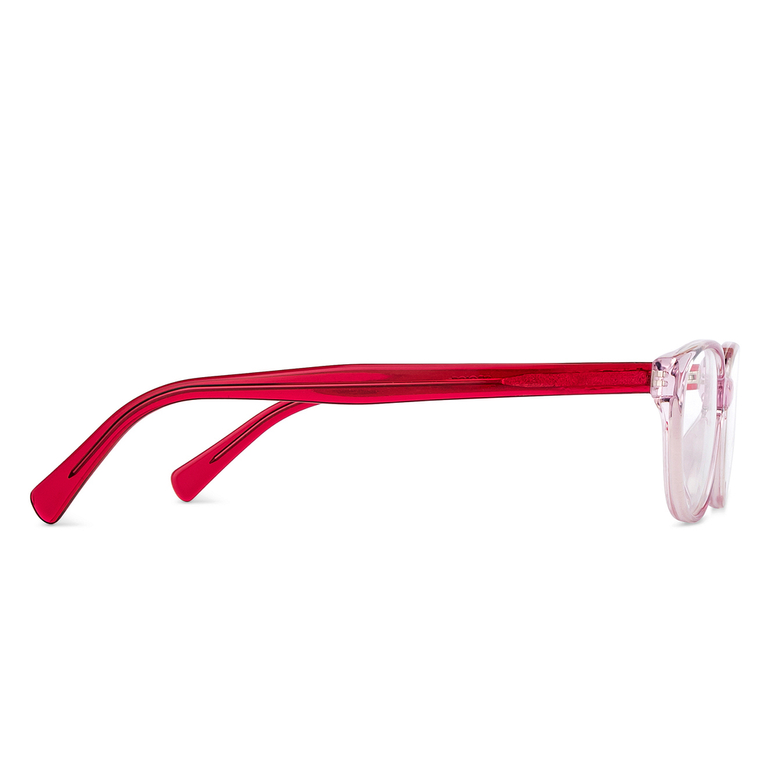 OJOS Crystal Transparent Full Rim Cat Eye left side