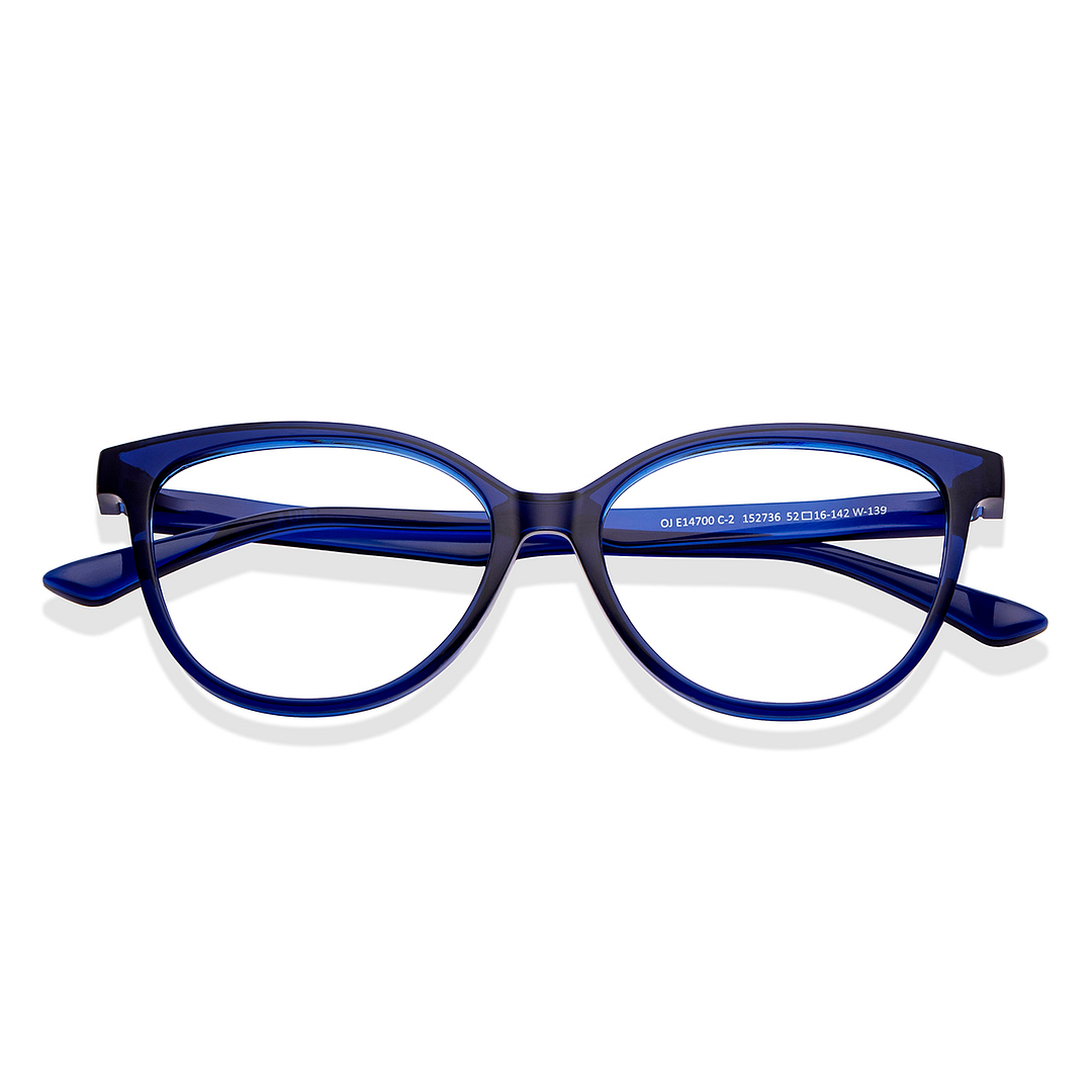 OJOS Sky Blue Full Rim Cat Eye left side