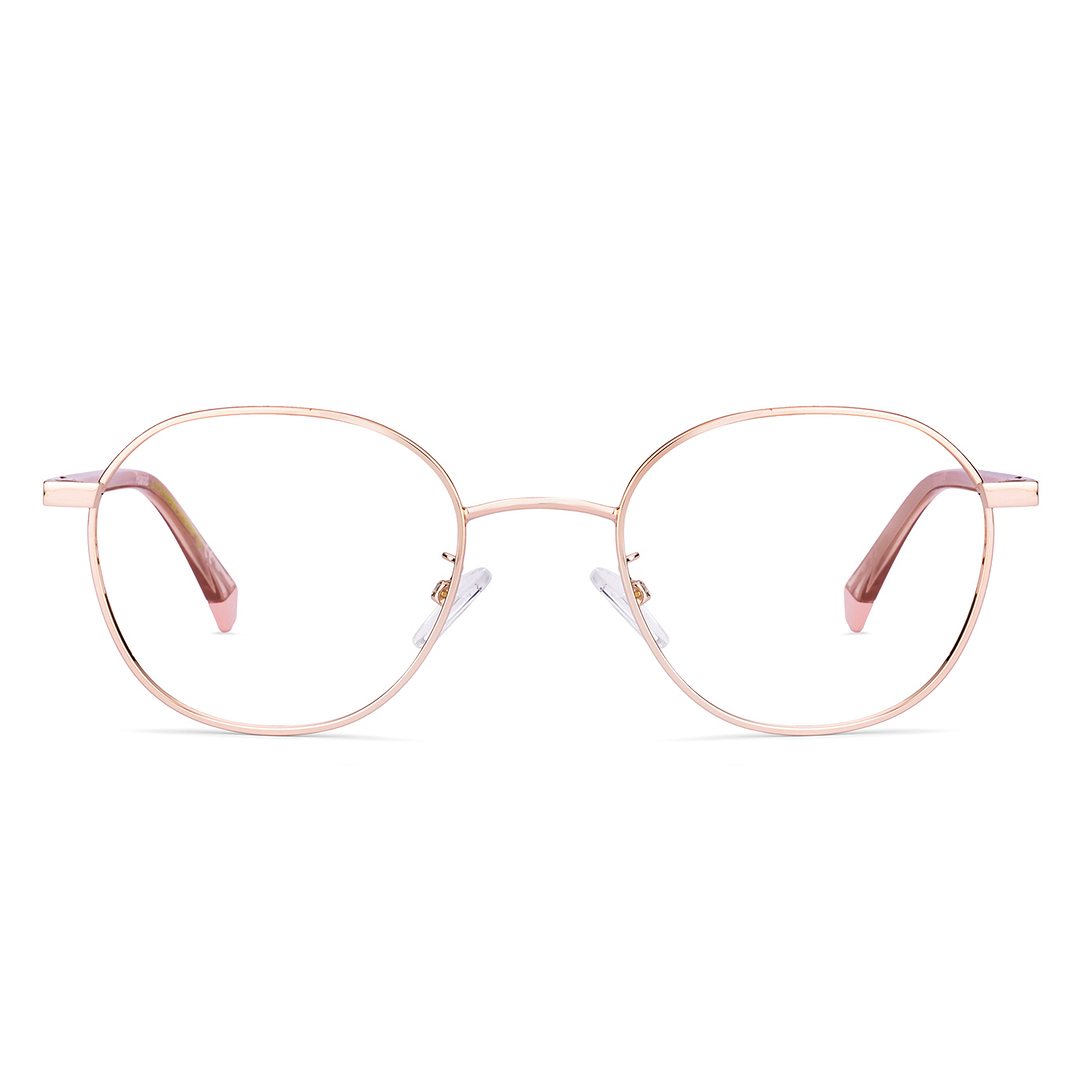 Buy Rose Gold Pink Transparent Full Rim Round Polaroid PREMIUM PLD