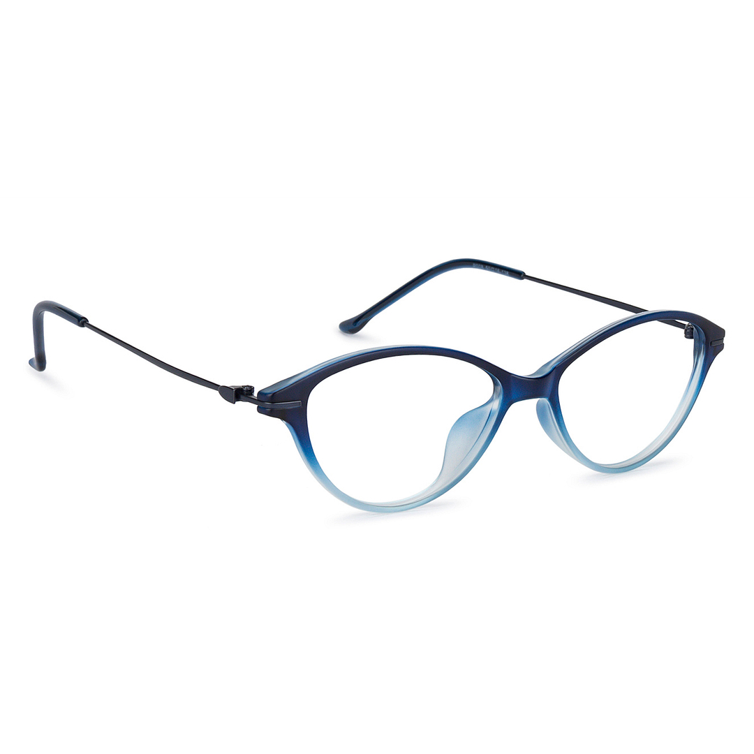Lenskart Air Online Blue Transparent Full Rim Cat Eye left side