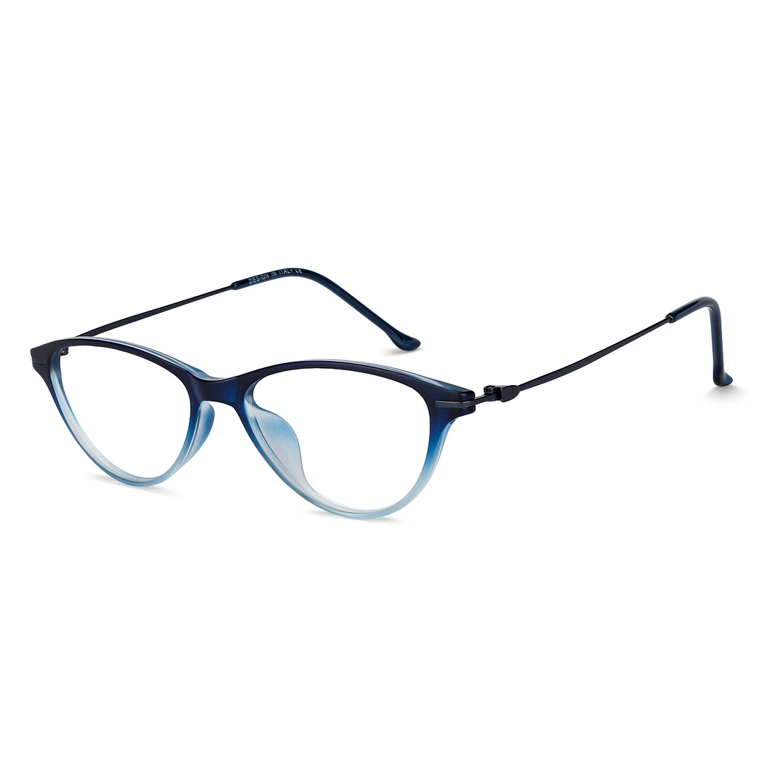 Lenskart Air Online Blue Transparent Full Rim Cat Eye left side