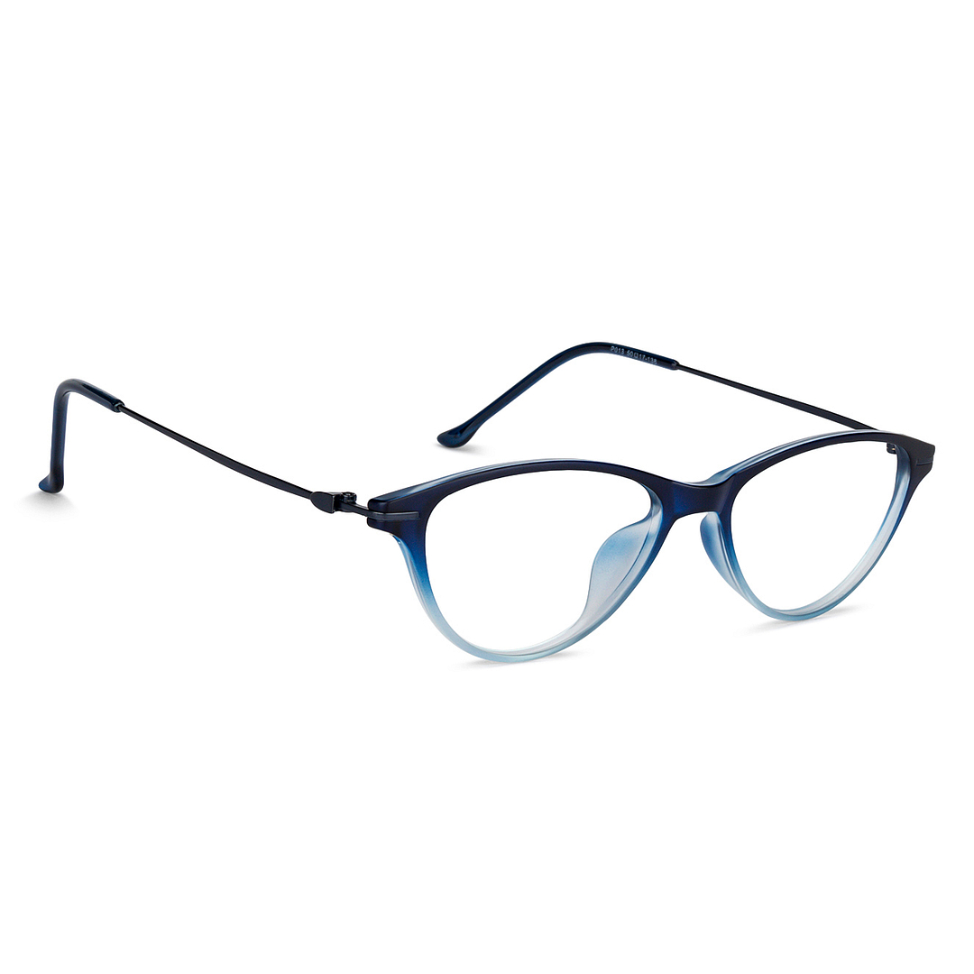 Lenskart Air Online Blue Transparent Full Rim Cat Eye left side