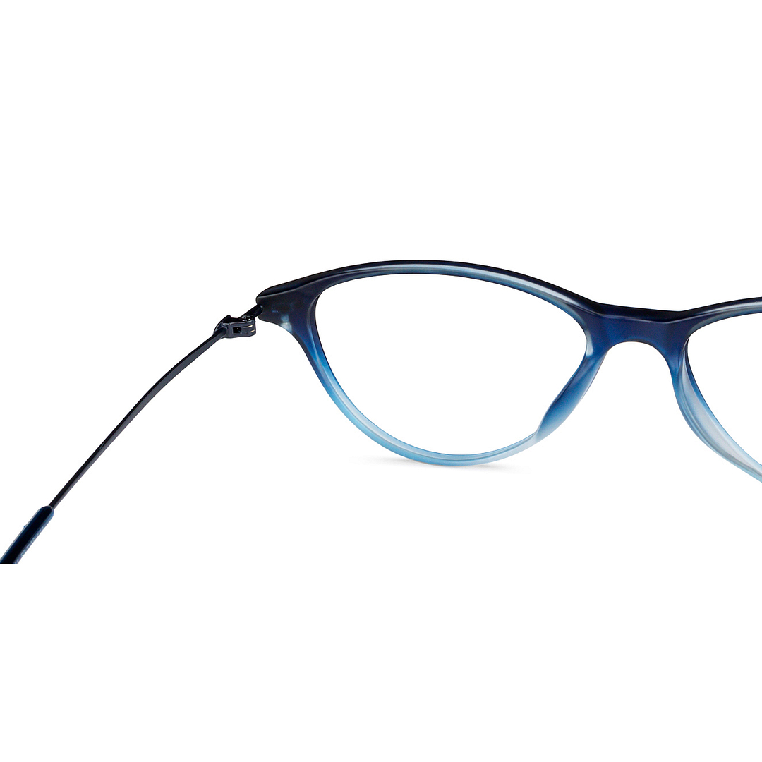 Lenskart Air Online Blue Transparent Full Rim Cat Eye left side