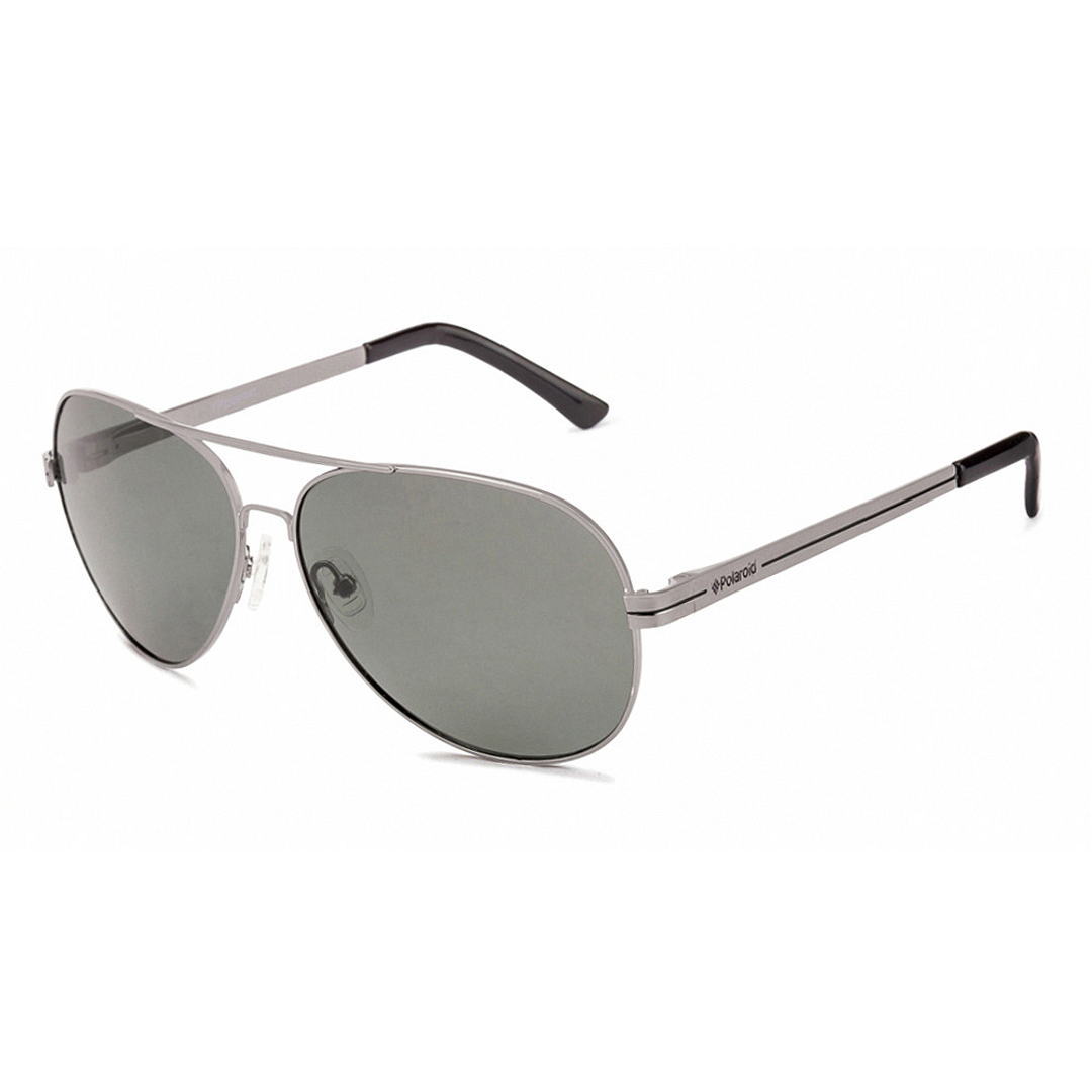 Polaroid Mid Gunmetal Full Rim Aviator left side
