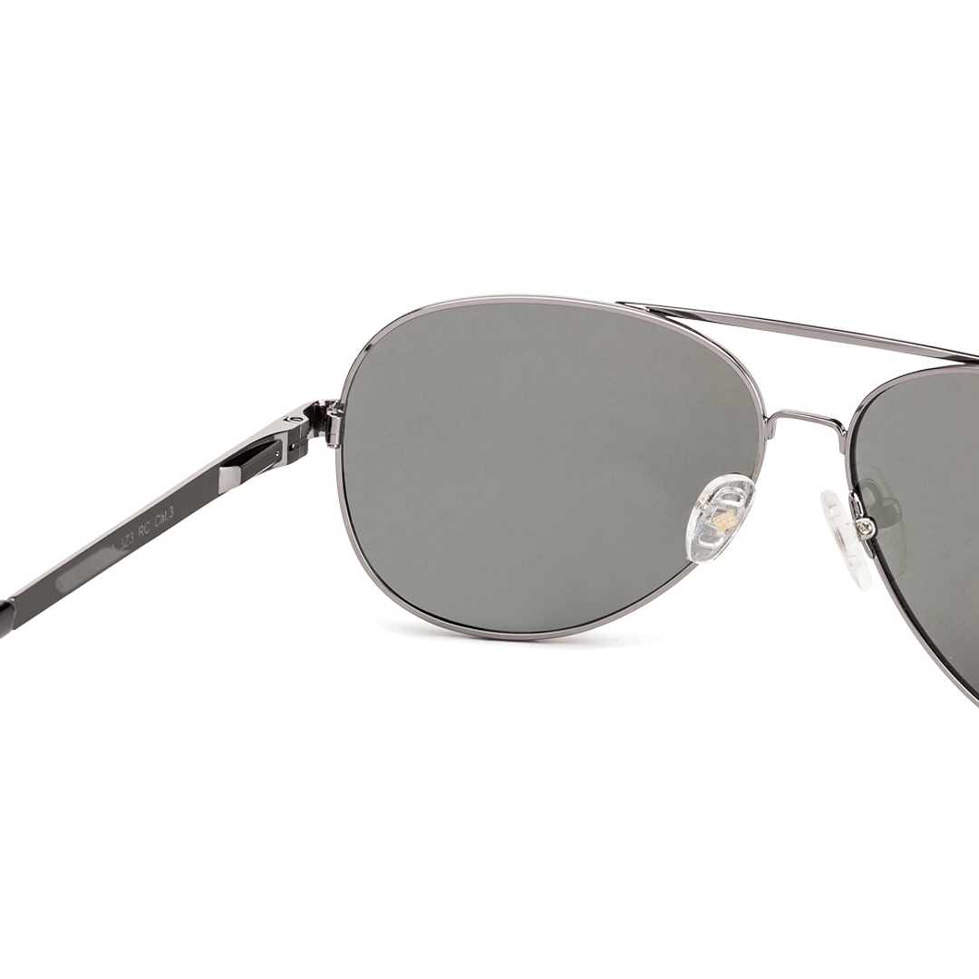 Polaroid Mid Gunmetal Full Rim Aviator right side