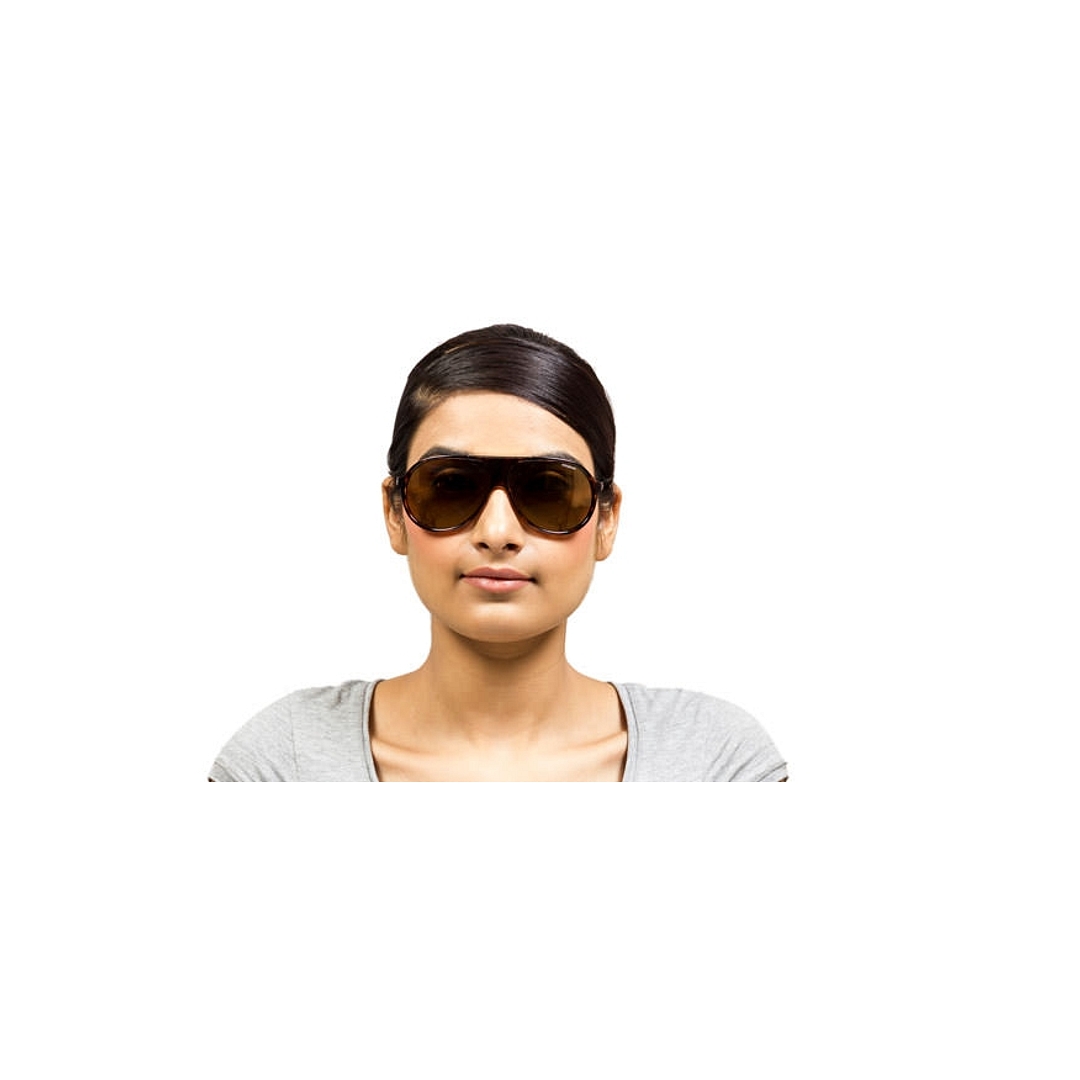 Polaroid Light Brown Full Rim Aviator right side