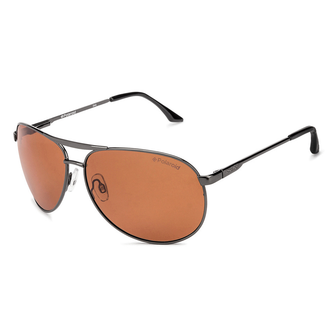 Polaroid Dark Gunmetal Full Rim Aviator left side