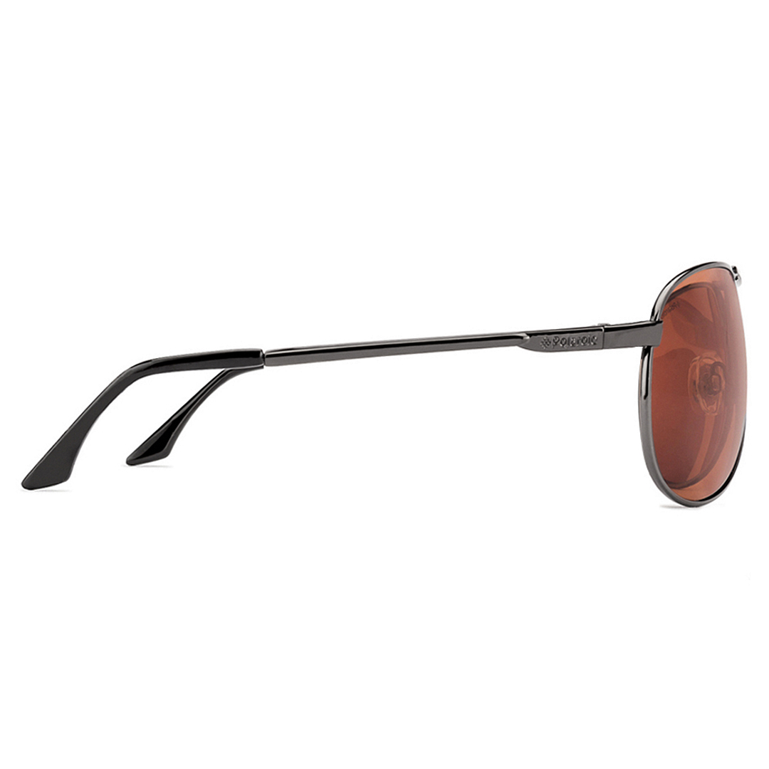 Polaroid Dark Gunmetal Full Rim Aviator left side