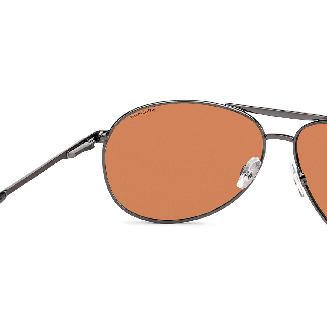 Polaroid Dark Gunmetal Full Rim Aviator right side
