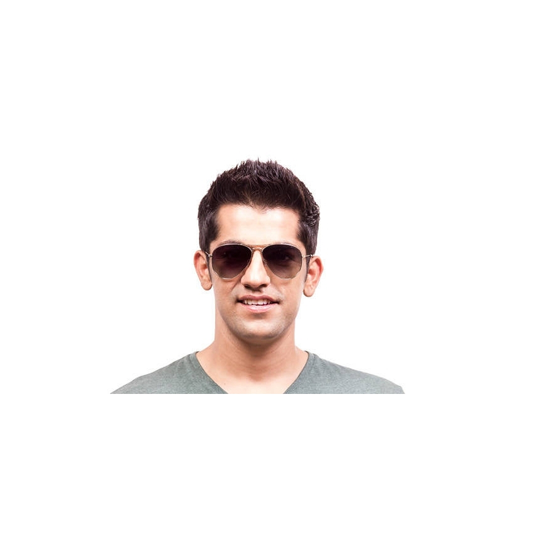 Polaroid Gold Full Rim Aviator left side