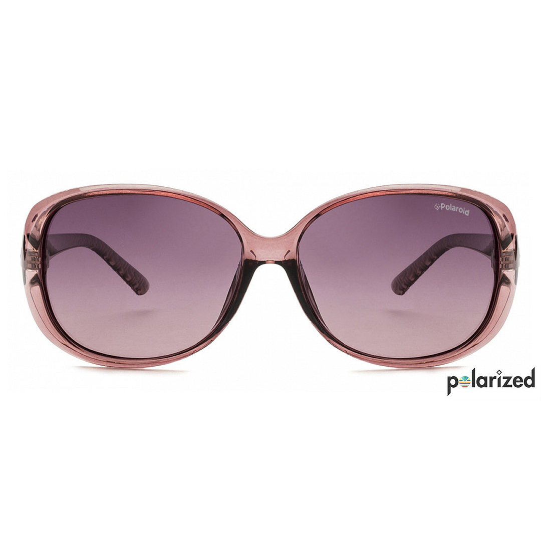 Polaroid Purple Transparent Full Rim Round left side