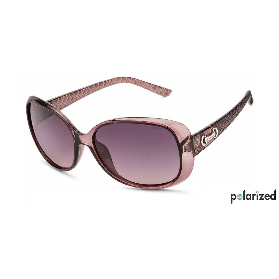 Polaroid Purple Transparent Full Rim Round left side