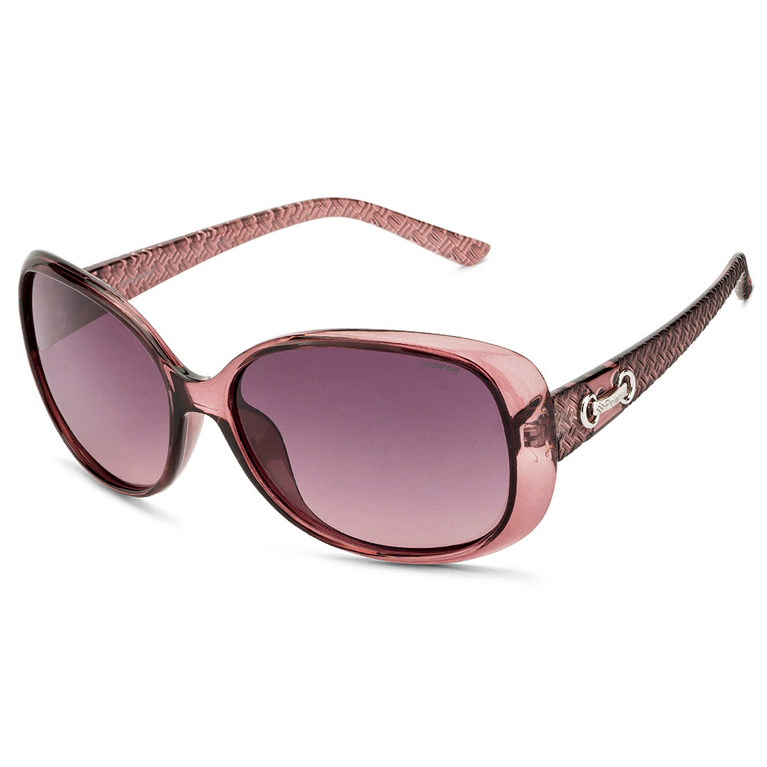 Polaroid Purple Transparent Full Rim Round left side