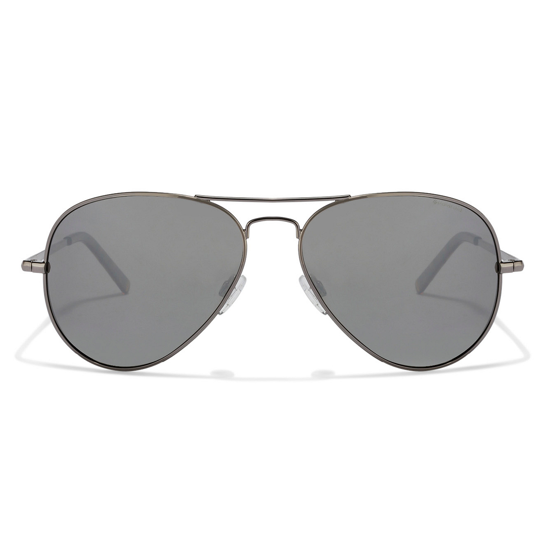 Polaroid Mid Gunmetal Full Rim Aviator left side