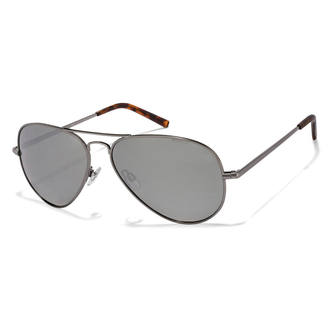 Polaroid Mid Gunmetal Full Rim Aviator left side