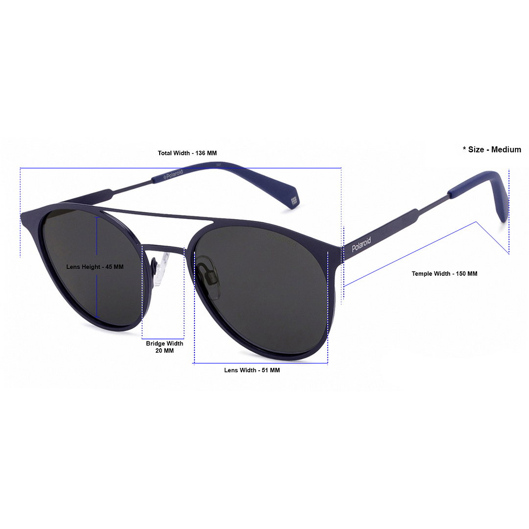 Buy Polaroid PLD2052 S Blue Grey PJP Unisex Polarized Sunglasses