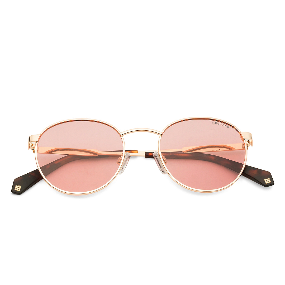 Polaroid Gold Full Rim Round left side