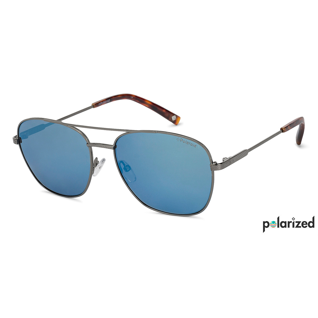 Polaroid Mid Gunmetal Full Rim Square left side