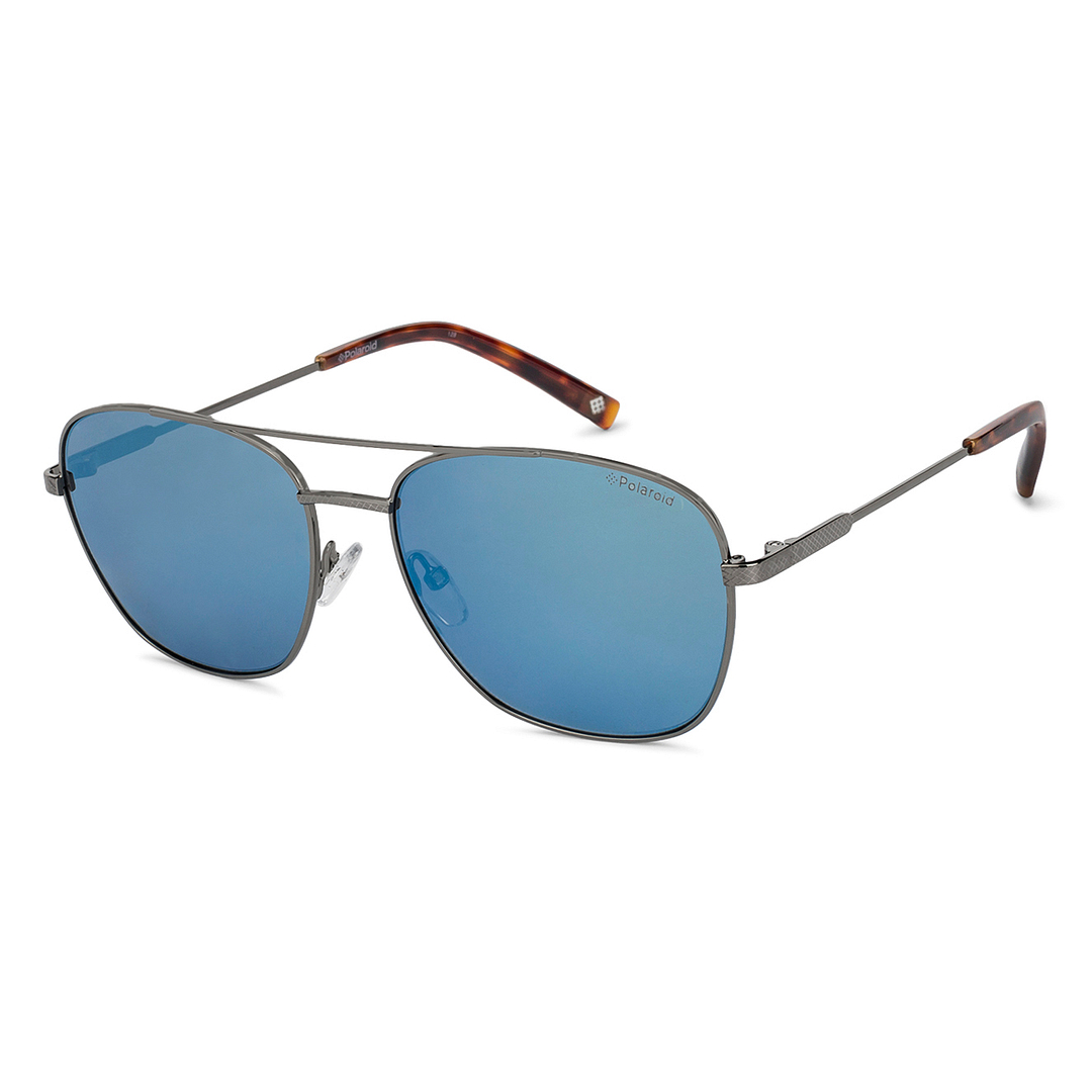 Polaroid Mid Gunmetal Full Rim Square left side