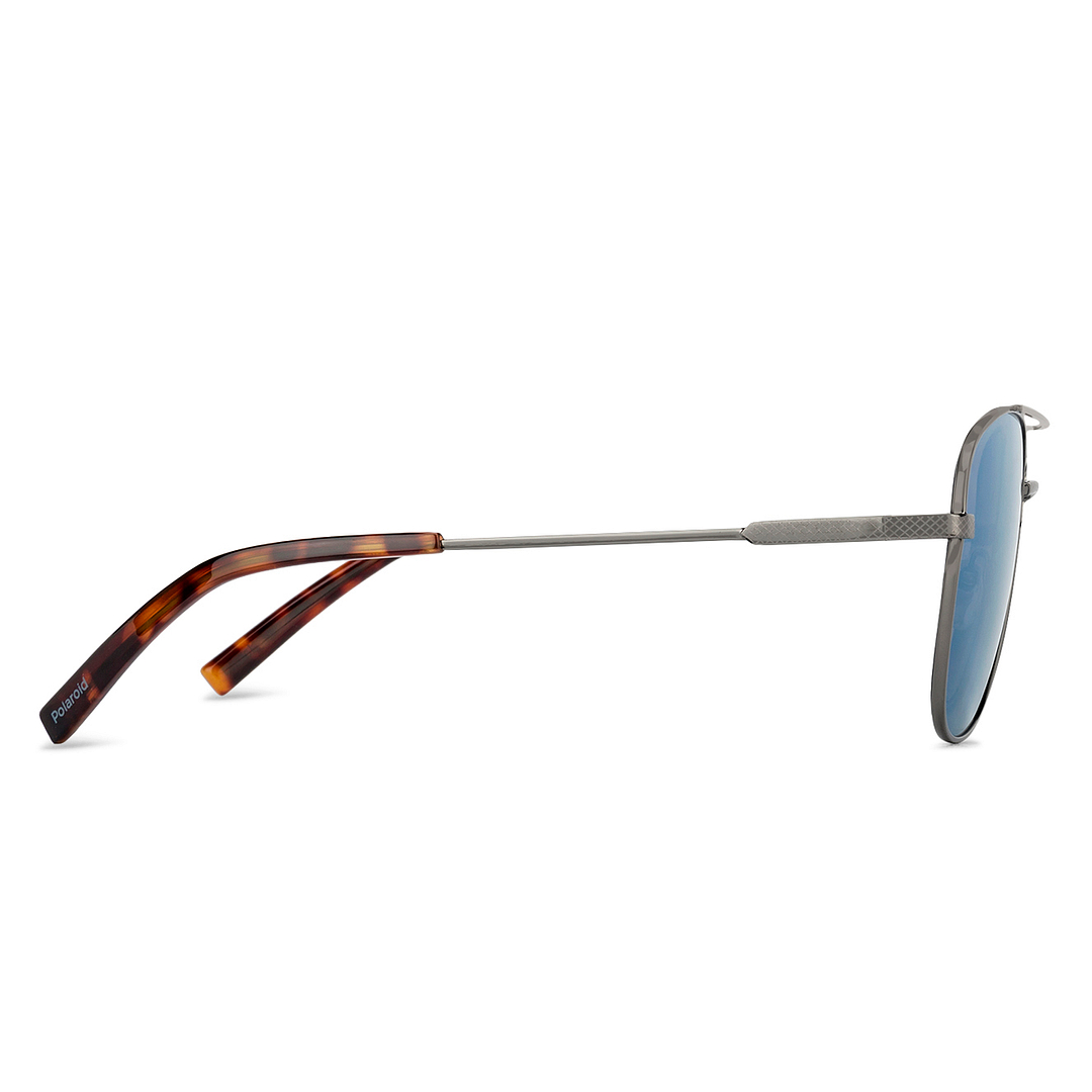 Polaroid Mid Gunmetal Full Rim Square left side