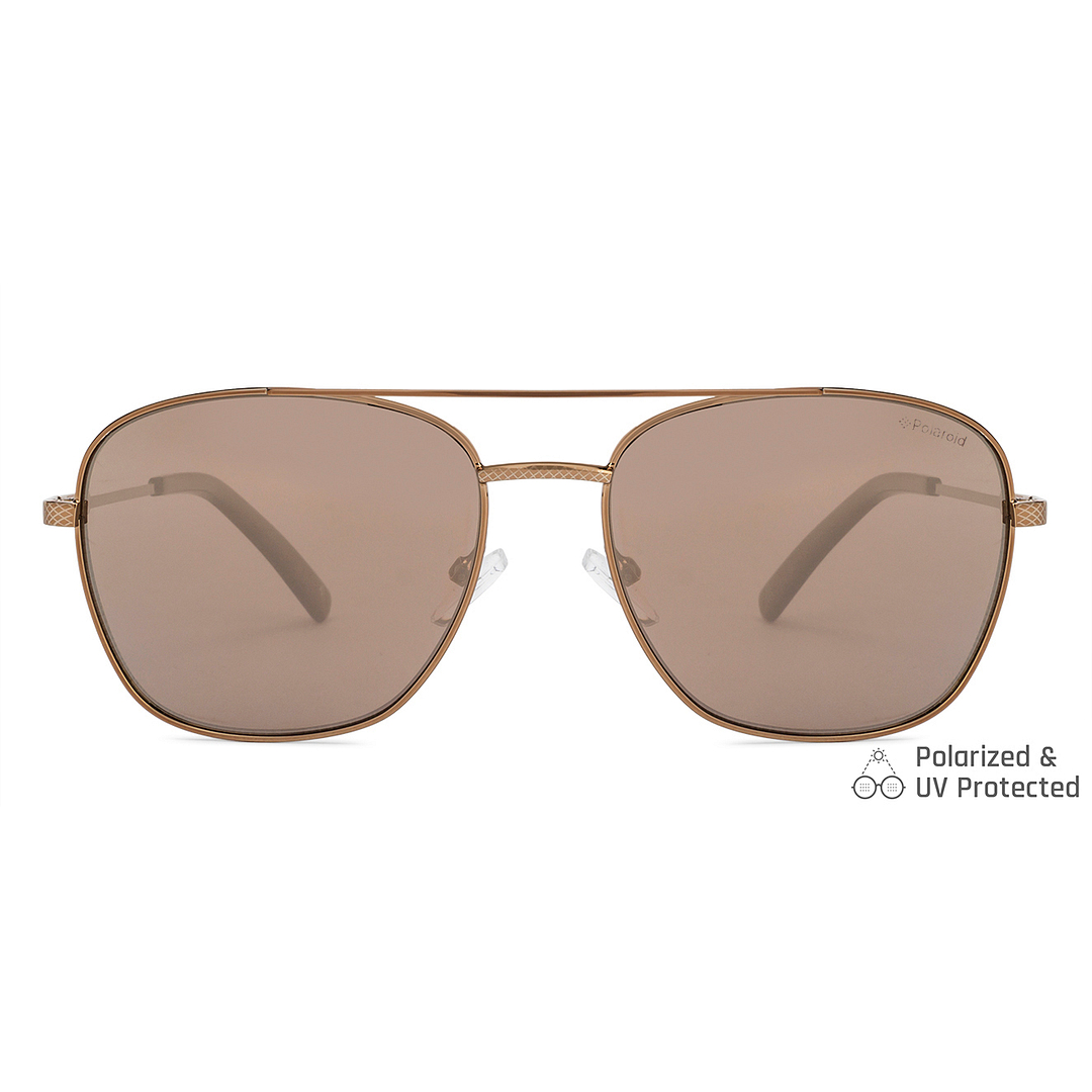 Polaroid Light Brown Full Rim Square left side