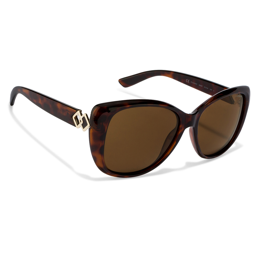 Polaroid Light Brown Full Rim Cat Eye right side