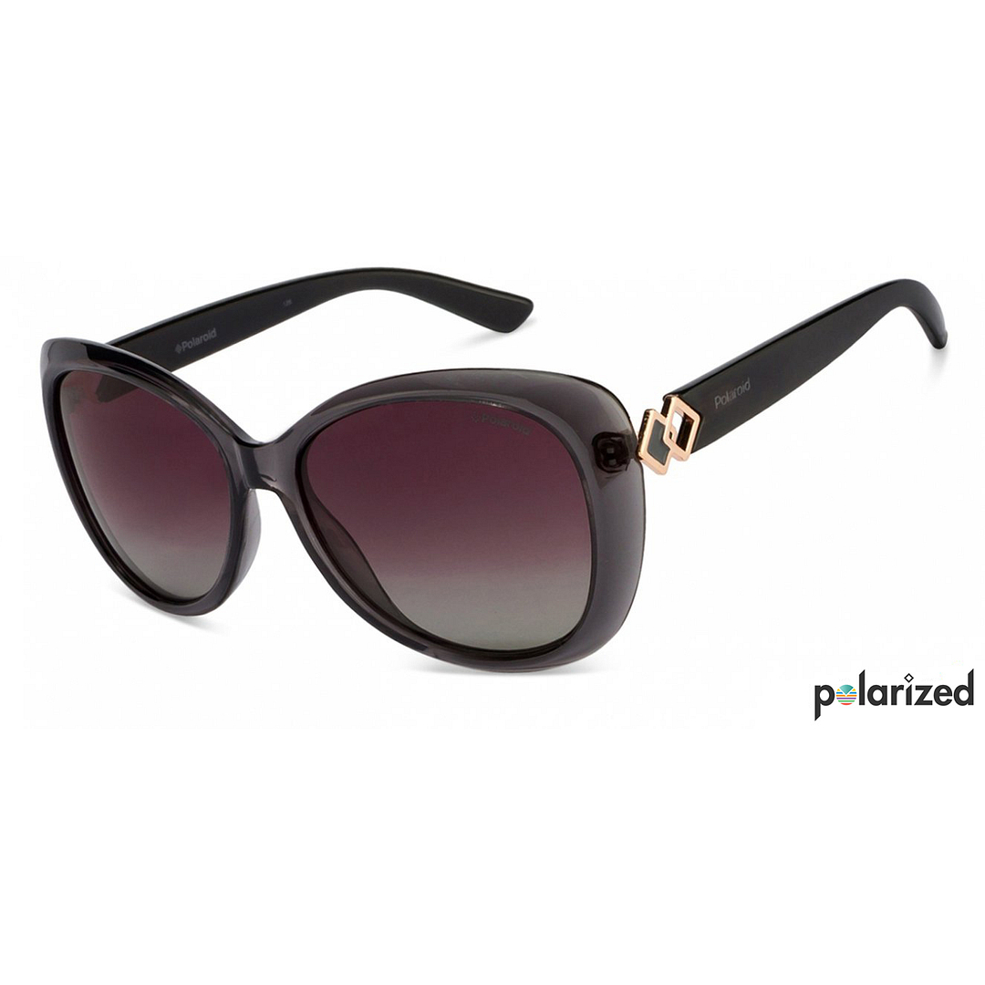 Polaroid Light Grey Full Rim Cat Eye left side