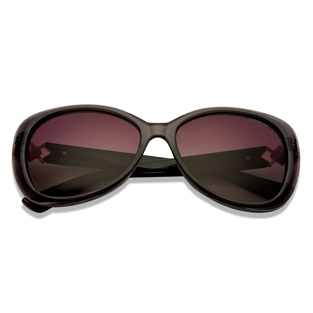 Polaroid Light Grey Full Rim Cat Eye left side