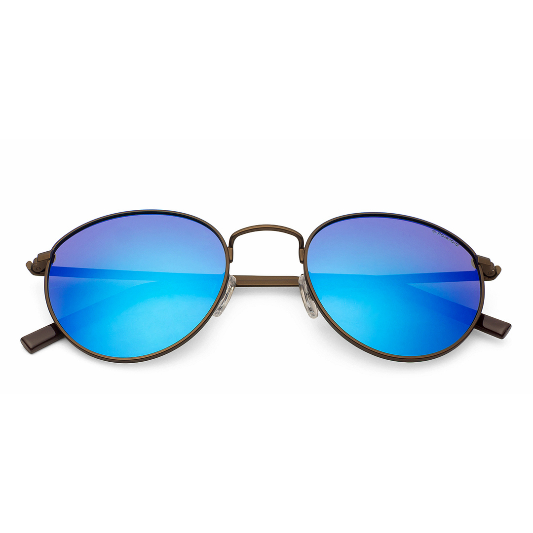 Polaroid Light Brown Full Rim Round left side