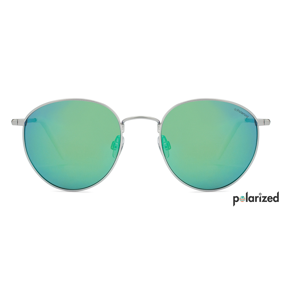 Polaroid Silver Full Rim Round left side