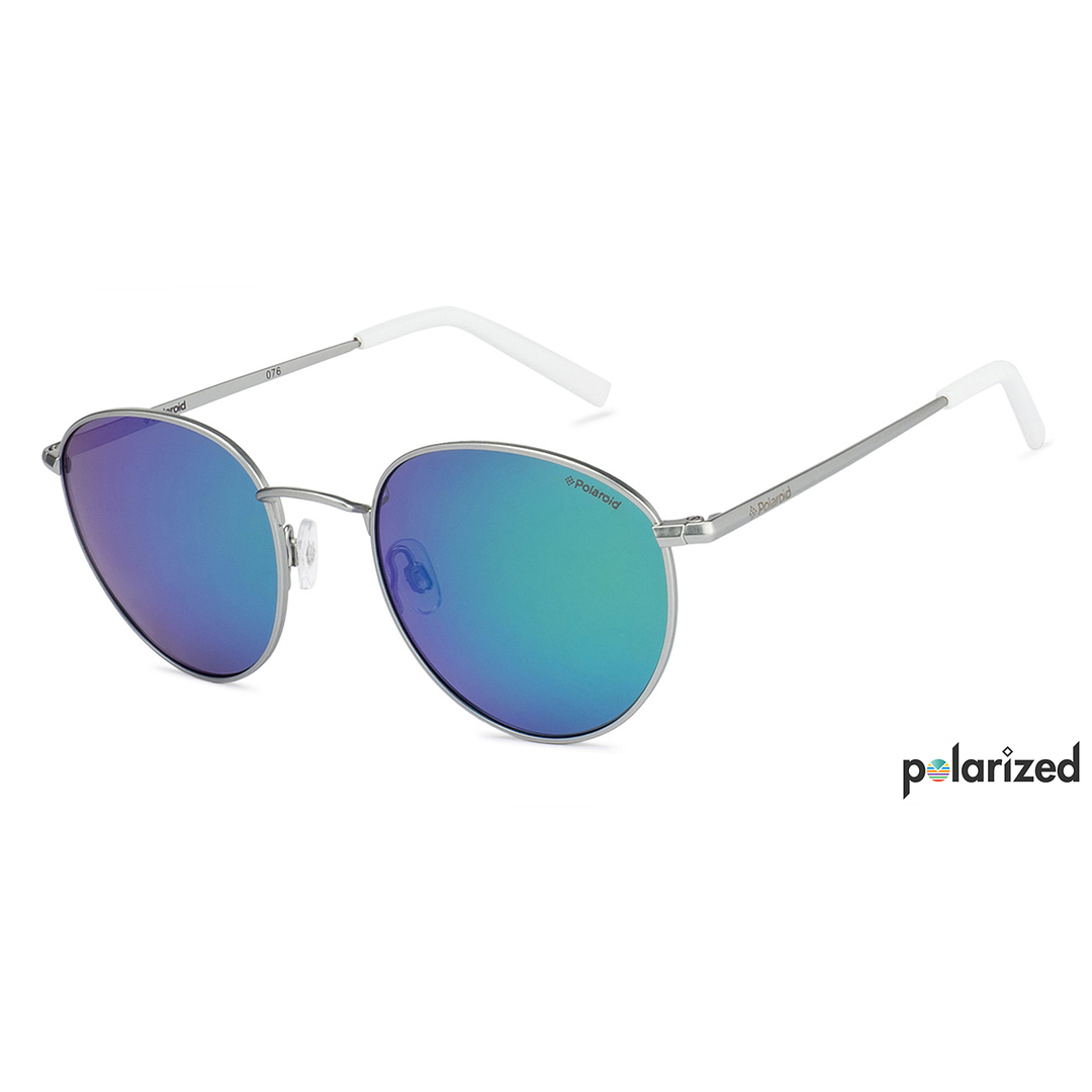 Polaroid Silver Full Rim Round left side