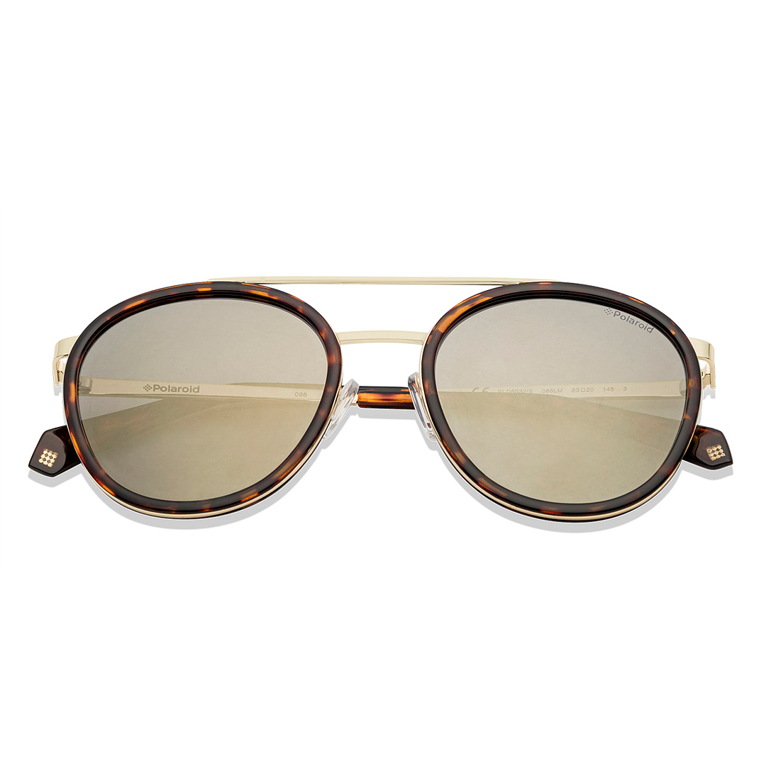 Polaroid Gold Full Rim Round left side
