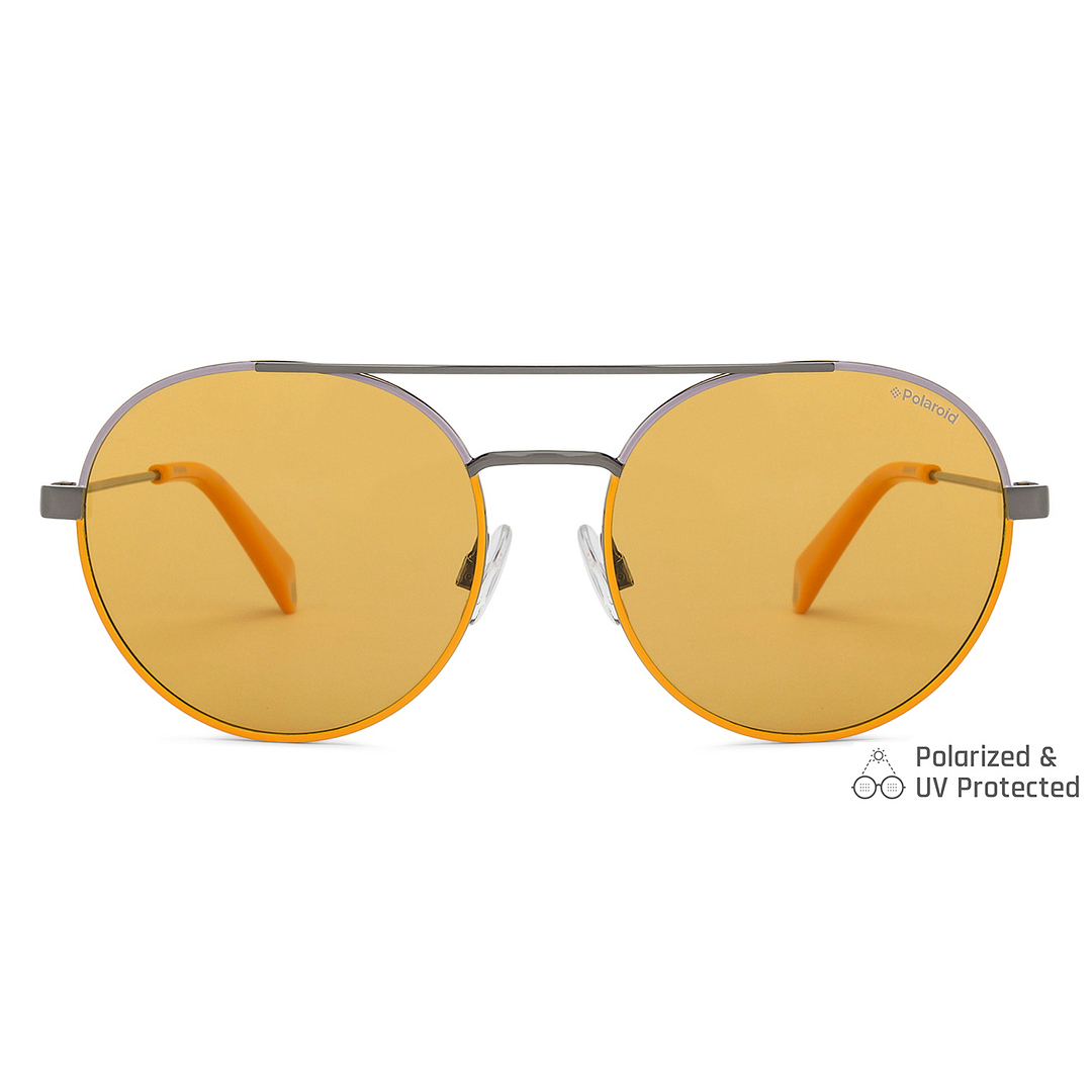 Polaroid Light Grey Full Rim Round left side