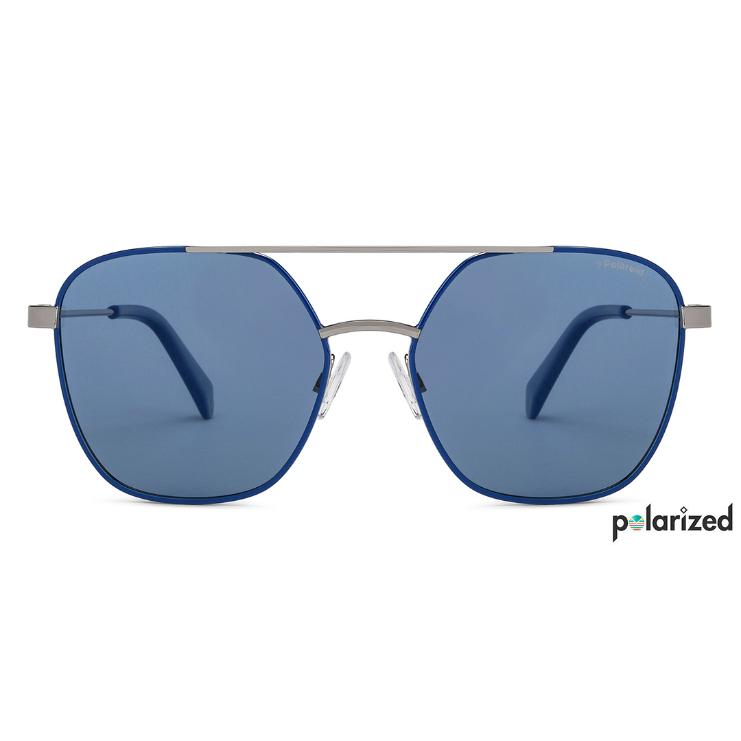 Polaroid Mid Gunmetal Full Rim Square left side
