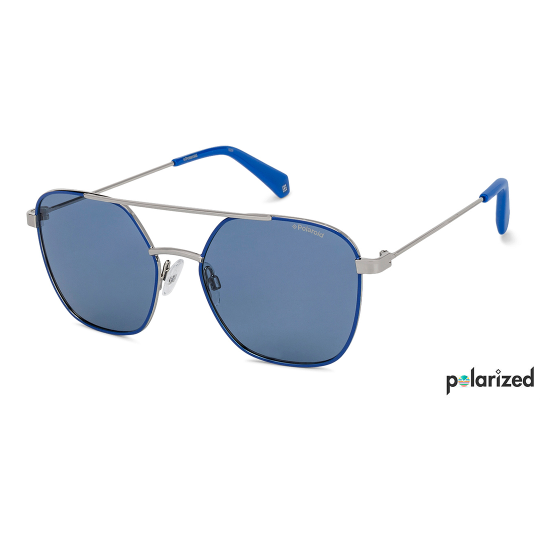 Polaroid Mid Gunmetal Full Rim Square left side