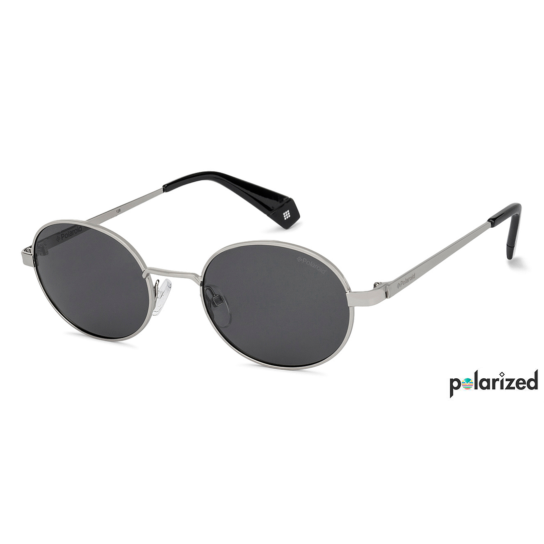 Polaroid Mid Gunmetal Full Rim Round left side
