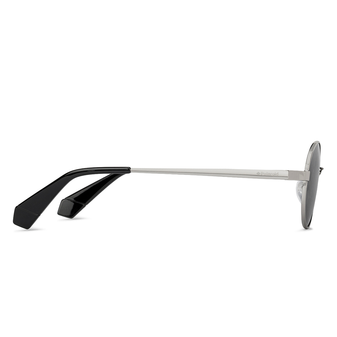 Polaroid Mid Gunmetal Full Rim Round left side