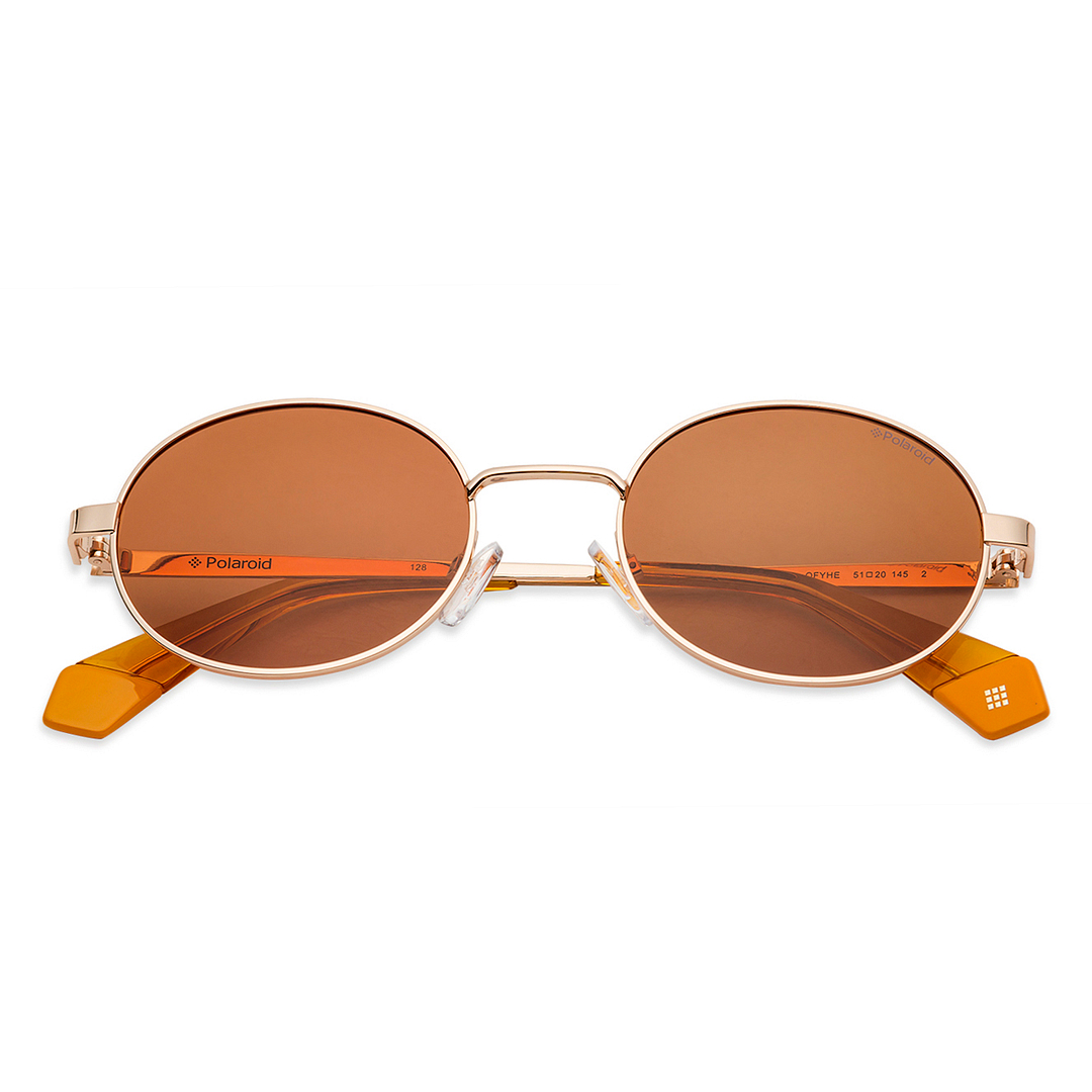 Polaroid Gold Full Rim Round left side